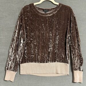 Rag and Bone  Brown Velvet Long Sleeve Top new without  tags size small